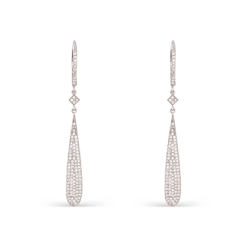 Pendientes largos lágrima pavé brillantes