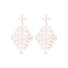 Pendientes largos labrados oro rosa