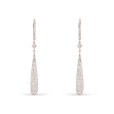 Pendientes largos lágrima pavé brillantes