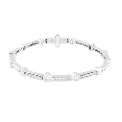 Pulsera Riviere Brillantes oro blanco