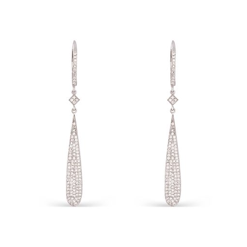 Pendientes largos lágrima pavé brillantes