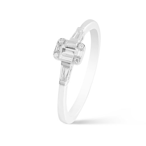 Anillo Compromiso baguette pequeño