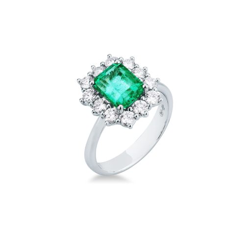 Anillo Esmeralda y Diamantes